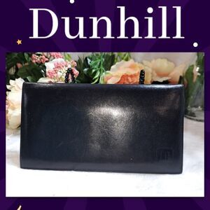 Dunhill Black Leather Checkbook Wallet